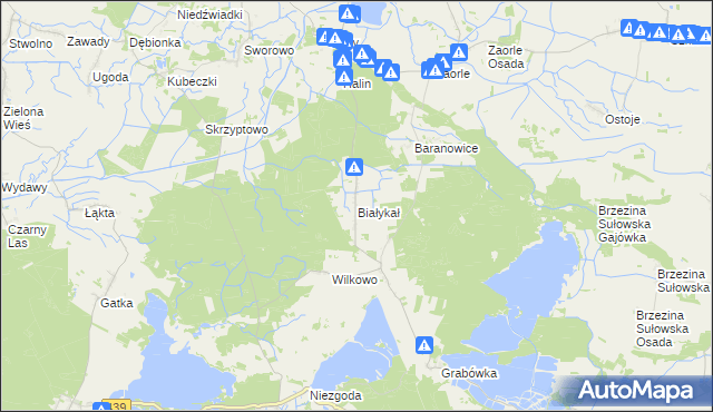 mapa Białykał, Białykał na mapie Targeo