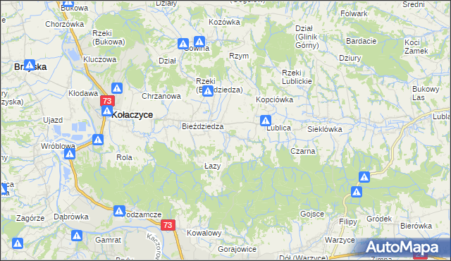 mapa Bieździadka, Bieździadka na mapie Targeo