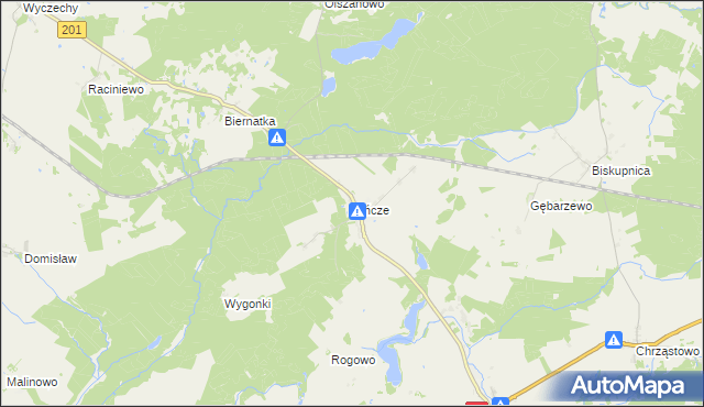 mapa Bińcze, Bińcze na mapie Targeo