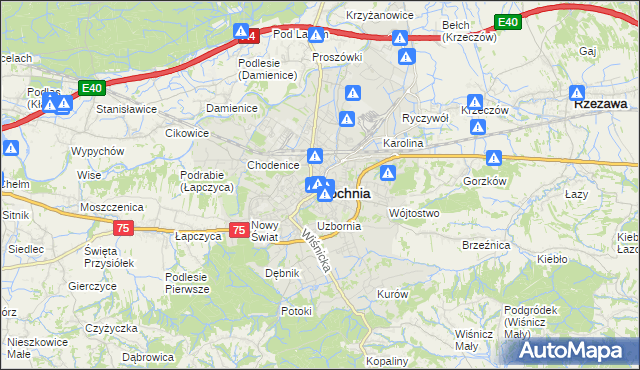 mapa Bochni, Bochnia na mapie Targeo