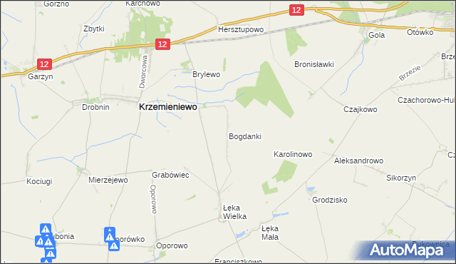 mapa Bogdanki gmina Poniec, Bogdanki gmina Poniec na mapie Targeo