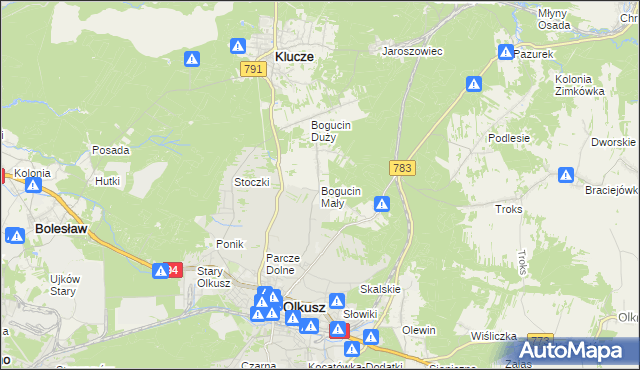 mapa Bogucin Mały, Bogucin Mały na mapie Targeo