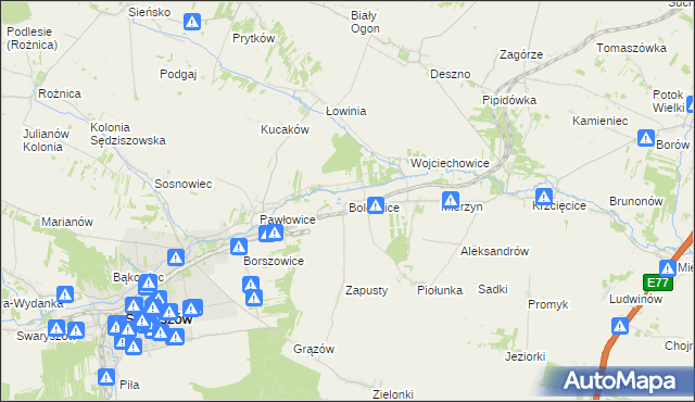 mapa Boleścice, Boleścice na mapie Targeo