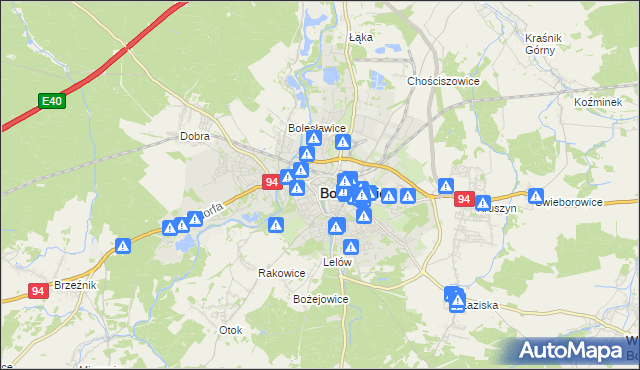 mapa Bolesławca, Bolesławiec na mapie Targeo