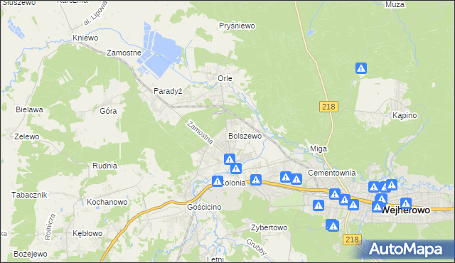 mapa Bolszewo, Bolszewo na mapie Targeo