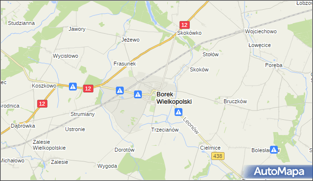 mapa Borek Wielkopolski, Borek Wielkopolski na mapie Targeo