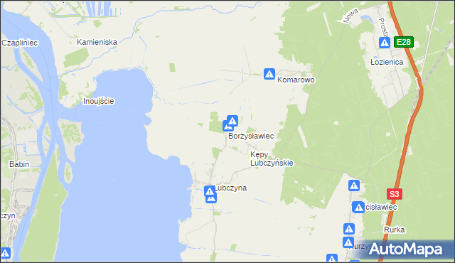 mapa Borzysławiec, Borzysławiec na mapie Targeo