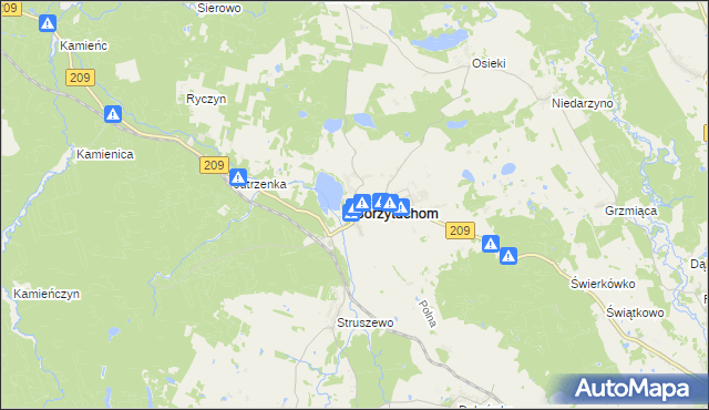 mapa Borzytuchom, Borzytuchom na mapie Targeo