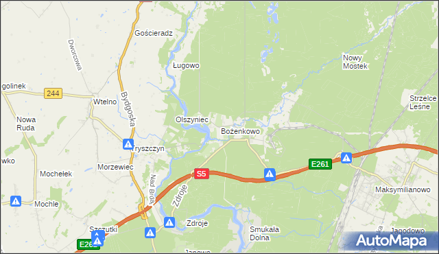 mapa Bożenkowo, Bożenkowo na mapie Targeo