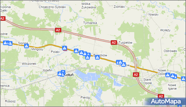 mapa Broszków, Broszków na mapie Targeo