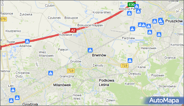mapa Brwinów, Brwinów na mapie Targeo