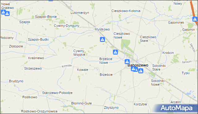 mapa Brzeście Nowe, Brzeście Nowe na mapie Targeo