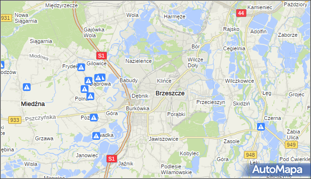 mapa Brzeszcze, Brzeszcze na mapie Targeo