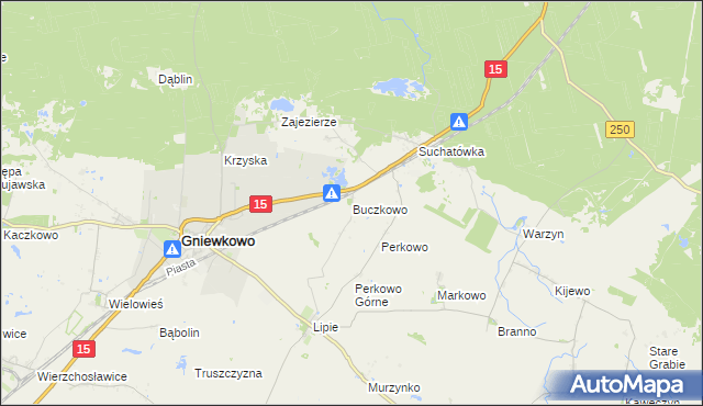 mapa Buczkowo gmina Gniewkowo, Buczkowo gmina Gniewkowo na mapie Targeo