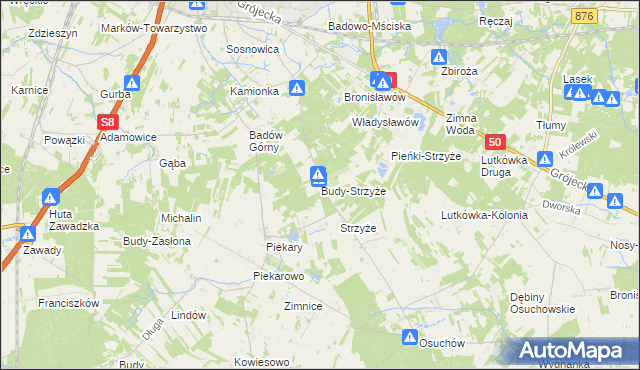 mapa Budy-Strzyże, Budy-Strzyże na mapie Targeo