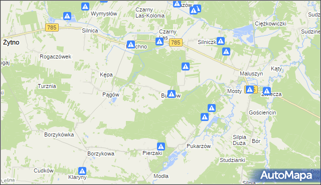 mapa Budzów gmina Żytno, Budzów gmina Żytno na mapie Targeo