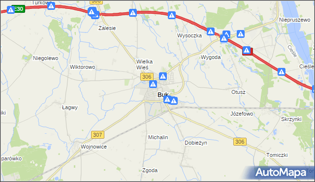 mapa Buk powiat poznański, Buk powiat poznański na mapie Targeo