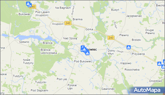 mapa Bukowiec powiat świecki, Bukowiec powiat świecki na mapie Targeo