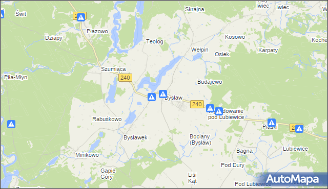 mapa Bysław, Bysław na mapie Targeo