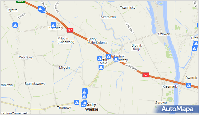 mapa Cedry Małe, Cedry Małe na mapie Targeo