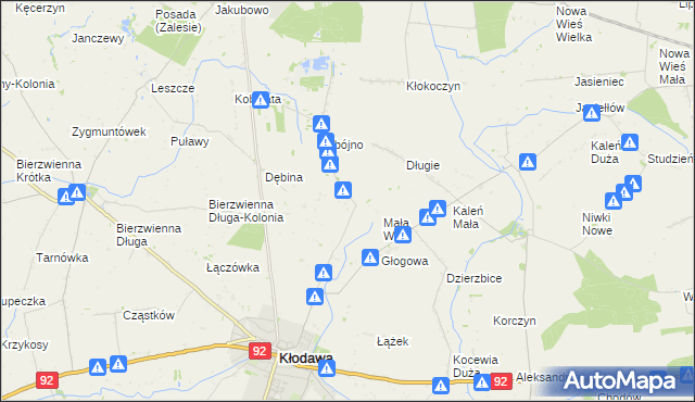 mapa Cegielnia gmina Kłodawa, Cegielnia gmina Kłodawa na mapie Targeo