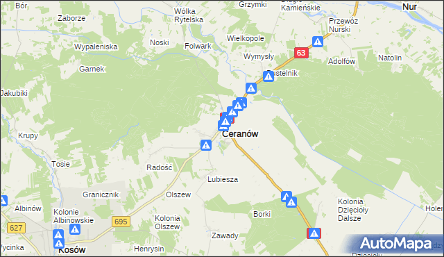 mapa Ceranów, Ceranów na mapie Targeo