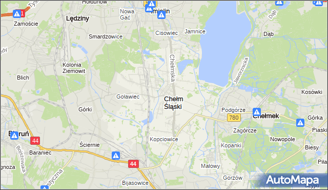 mapa Chełm Śląski, Chełm Śląski na mapie Targeo