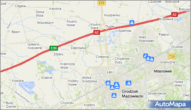 mapa Chlebnia, Chlebnia na mapie Targeo