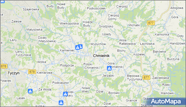 mapa Chmielnik powiat rzeszowski, Chmielnik powiat rzeszowski na mapie Targeo