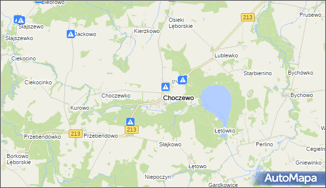 mapa Choczewo, Choczewo na mapie Targeo