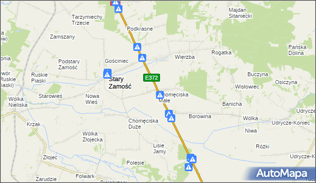 mapa Chomęciska Małe, Chomęciska Małe na mapie Targeo