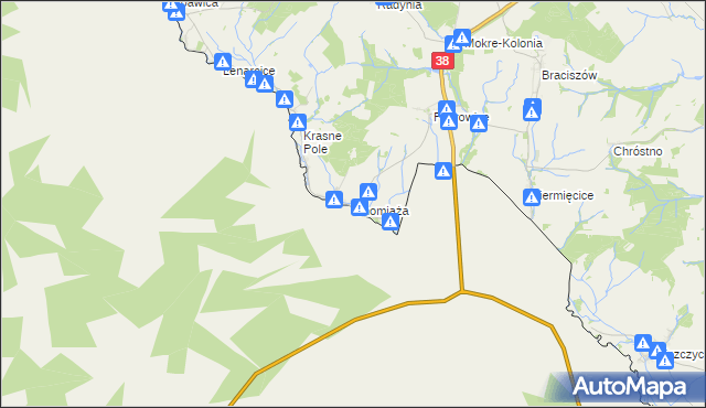 mapa Chomiąża gmina Głubczyce, Chomiąża gmina Głubczyce na mapie Targeo