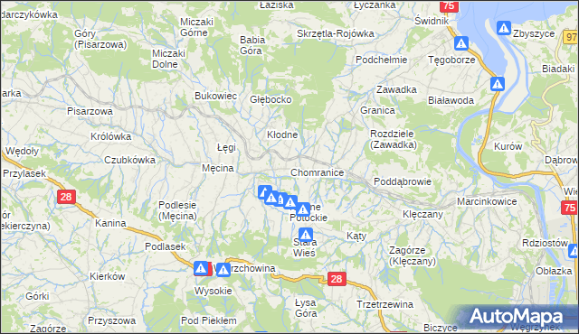 mapa Chomranice, Chomranice na mapie Targeo