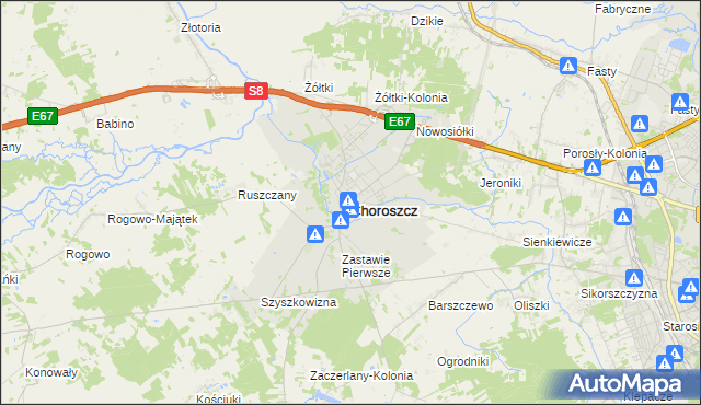 mapa Choroszcz, Choroszcz na mapie Targeo