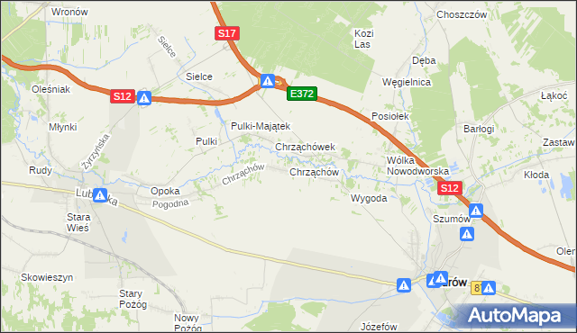 mapa Chrząchów, Chrząchów na mapie Targeo