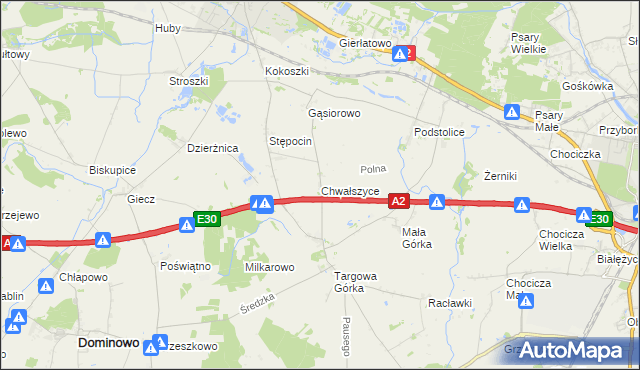 mapa Chwałszyce, Chwałszyce na mapie Targeo