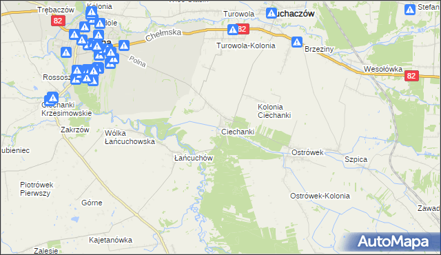 mapa Ciechanki, Ciechanki na mapie Targeo