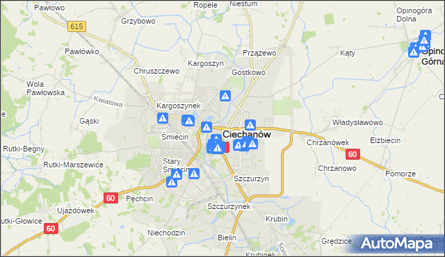 mapa Ciechanów, Ciechanów na mapie Targeo