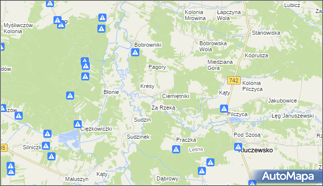 mapa Ciemiętniki, Ciemiętniki na mapie Targeo