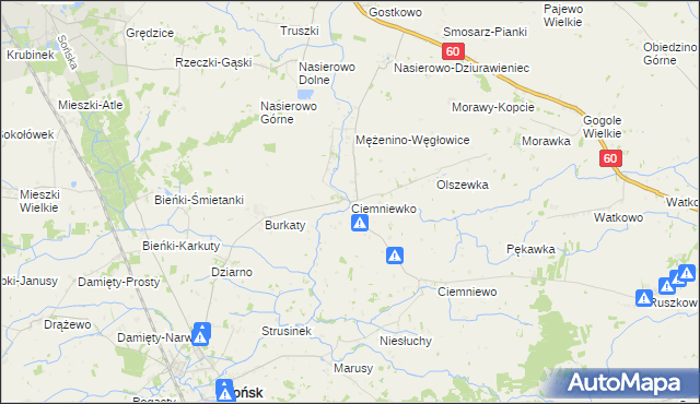 mapa Ciemniewko, Ciemniewko na mapie Targeo