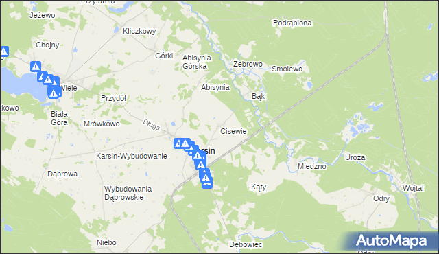 mapa Cisewie, Cisewie na mapie Targeo