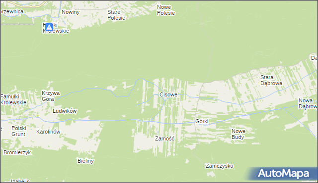 mapa Cisowe, Cisowe na mapie Targeo