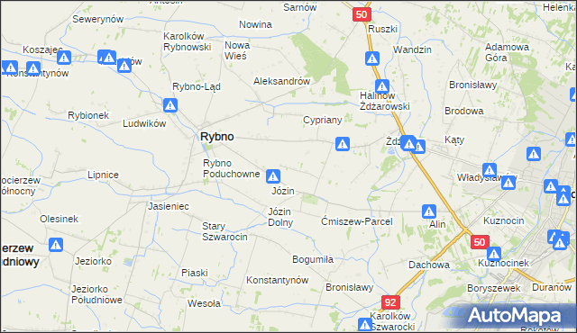 mapa Ćmiszew Rybnowski, Ćmiszew Rybnowski na mapie Targeo