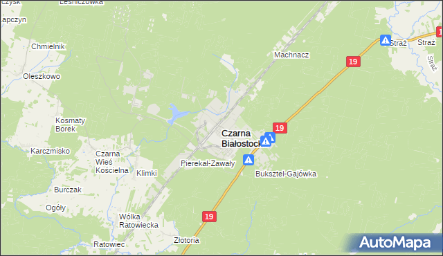 mapa Czarna Białostocka, Czarna Białostocka na mapie Targeo