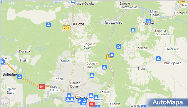 mapa Czarny Las gmina Olkusz, Czarny Las gmina Olkusz na mapie Targeo