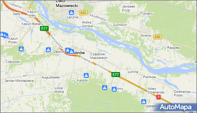 mapa Cząstków Polski, Cząstków Polski na mapie Targeo
