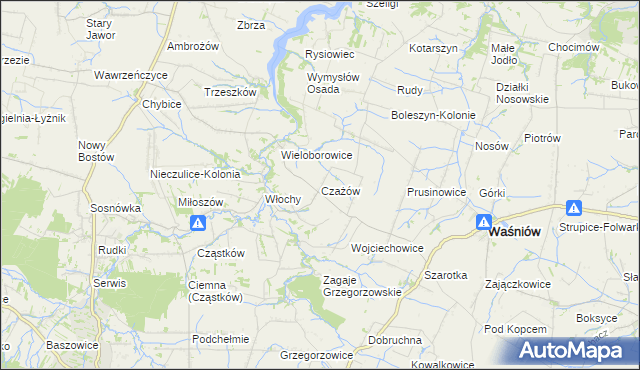 mapa Czażów, Czażów na mapie Targeo