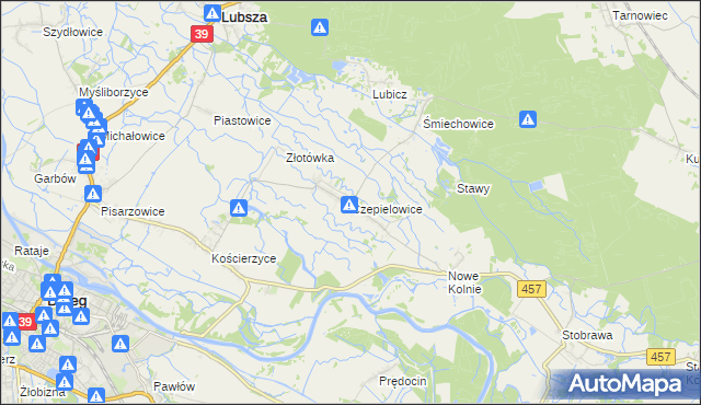 mapa Czepielowice, Czepielowice na mapie Targeo