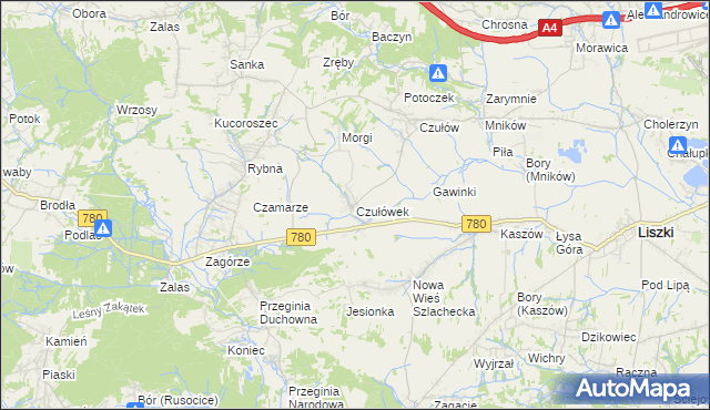 mapa Czułówek, Czułówek na mapie Targeo