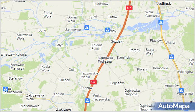 mapa Dąbrówka Podłężna, Dąbrówka Podłężna na mapie Targeo